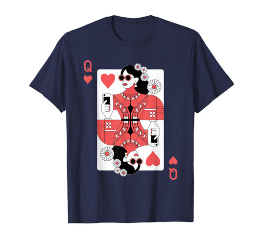 Modern Queen of Hearts Playing Card T-Shirt