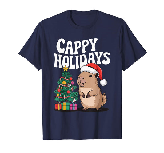 Cappy Holidays Capybara Christmas T-Shirt