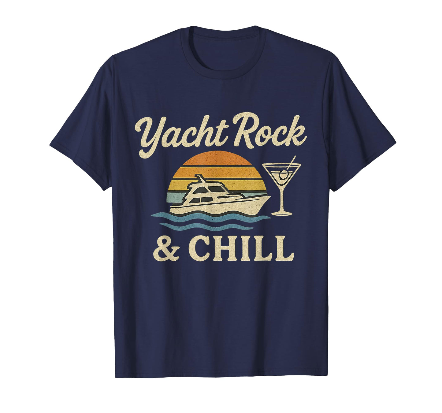 Yacht Rock and Chill - Soft Rock Music Vintage Sunset T-Shirt