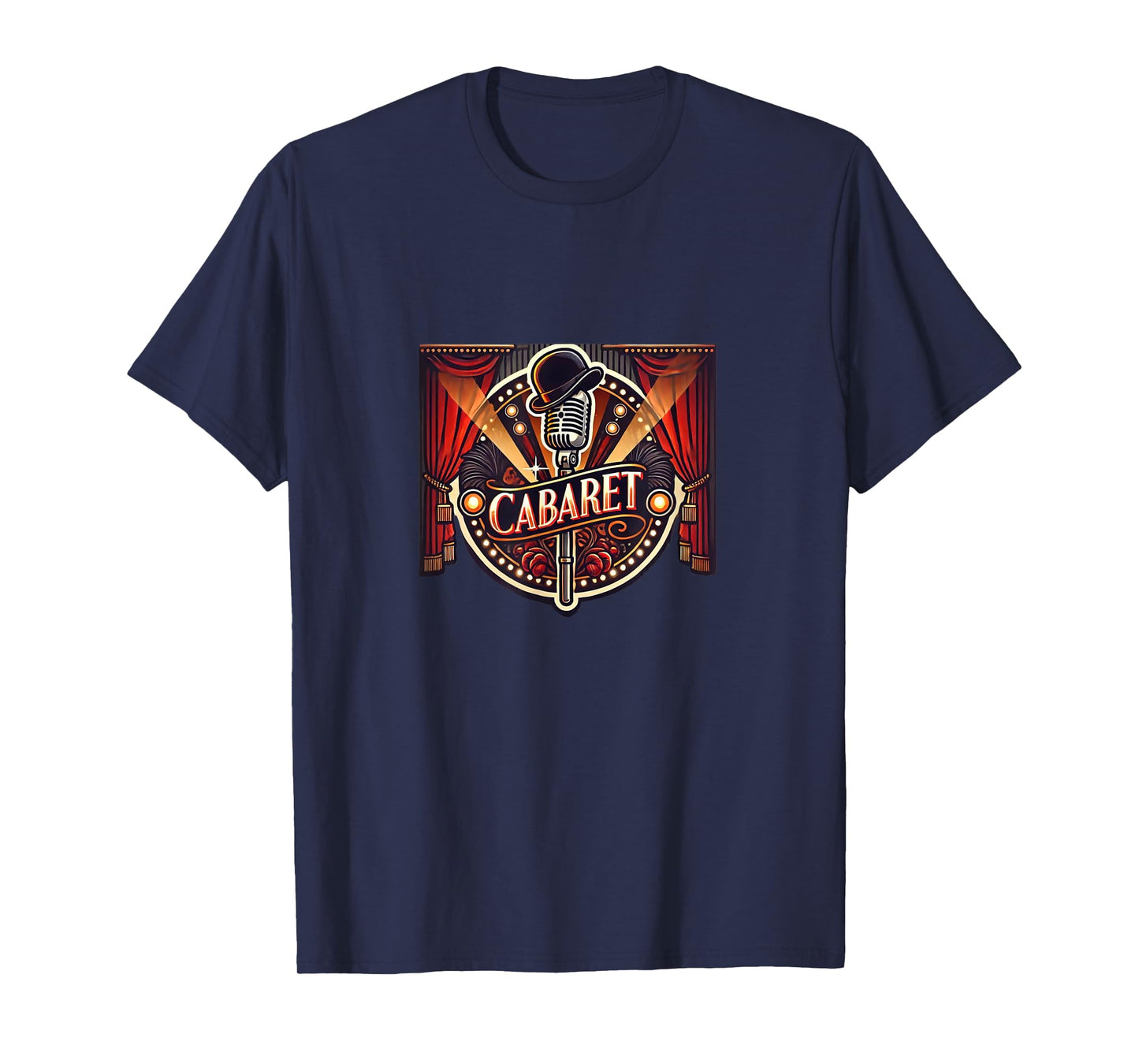 Stage Notes Cabaret Musical Theatre T-Shirt - Unisex Adults - Black - Small - Short Sleeve - Retro Casual - Cabaret Theme