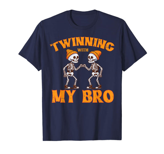 Twinning With My Bro Twin Brothers Halloween Kids Boys T-Shirt