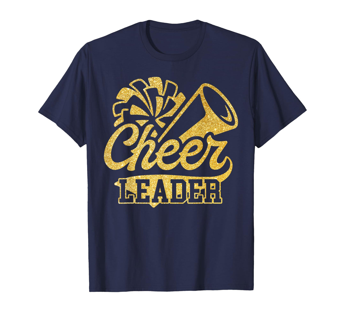 Cheer Leader Era Youth Cheerleader Cheerleading Black Gold T-Shirt