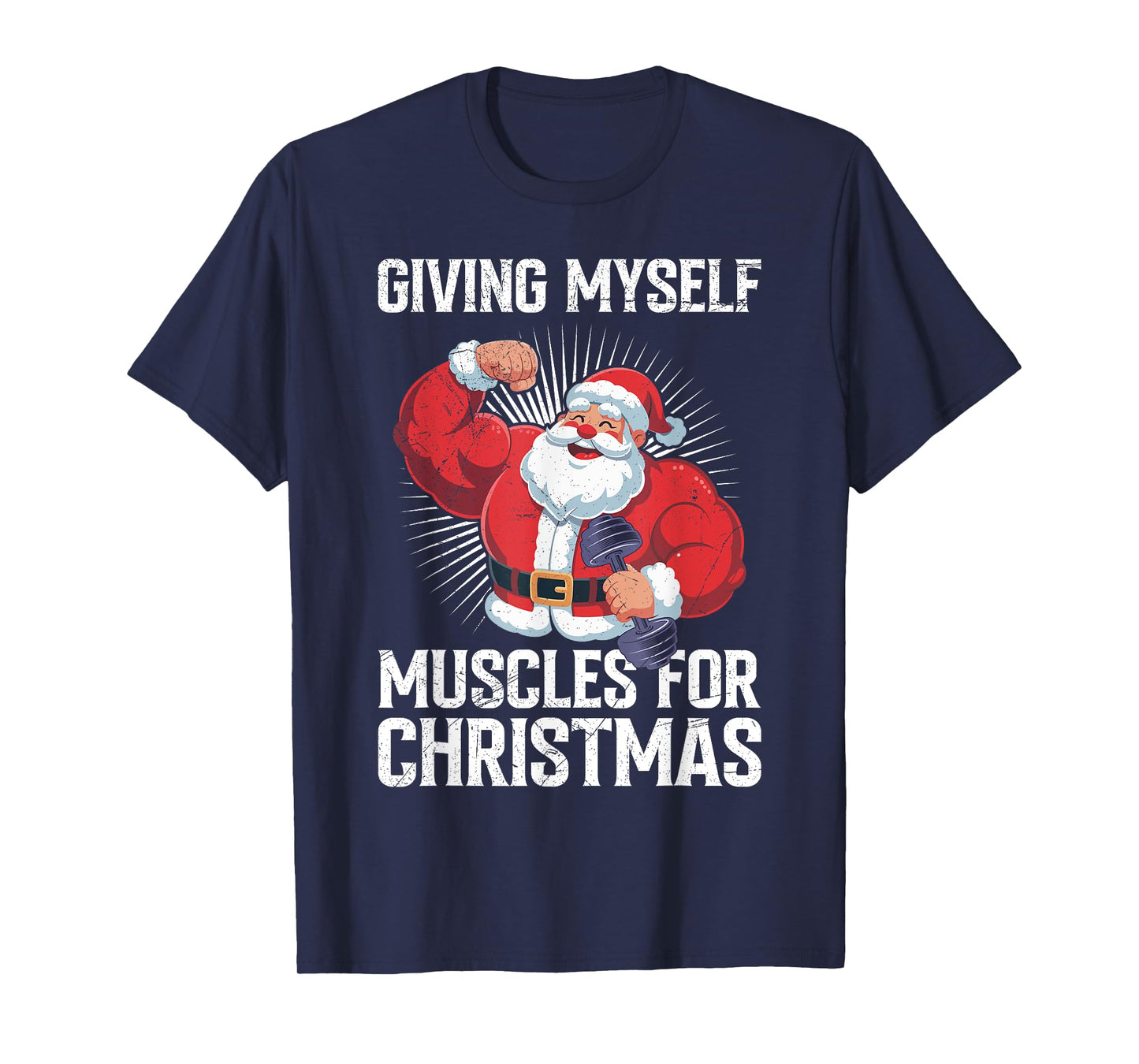 Santa Claus Giving Myself Muscles for Christmas T-Shirt