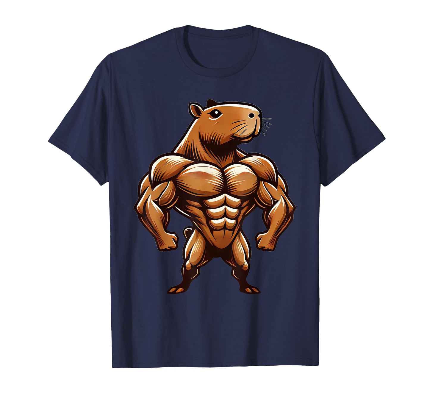 Capybara Powerlifting Weightlifting Gym Apparel Unisex-Adults & Kids Black Short Sleeve T-Shirt Small Modern Humorous Cartoon Gym Humor T-Shirt