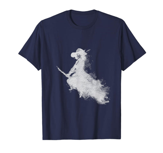 Enchanted Witch Flying Broom Halloween T-Shirt