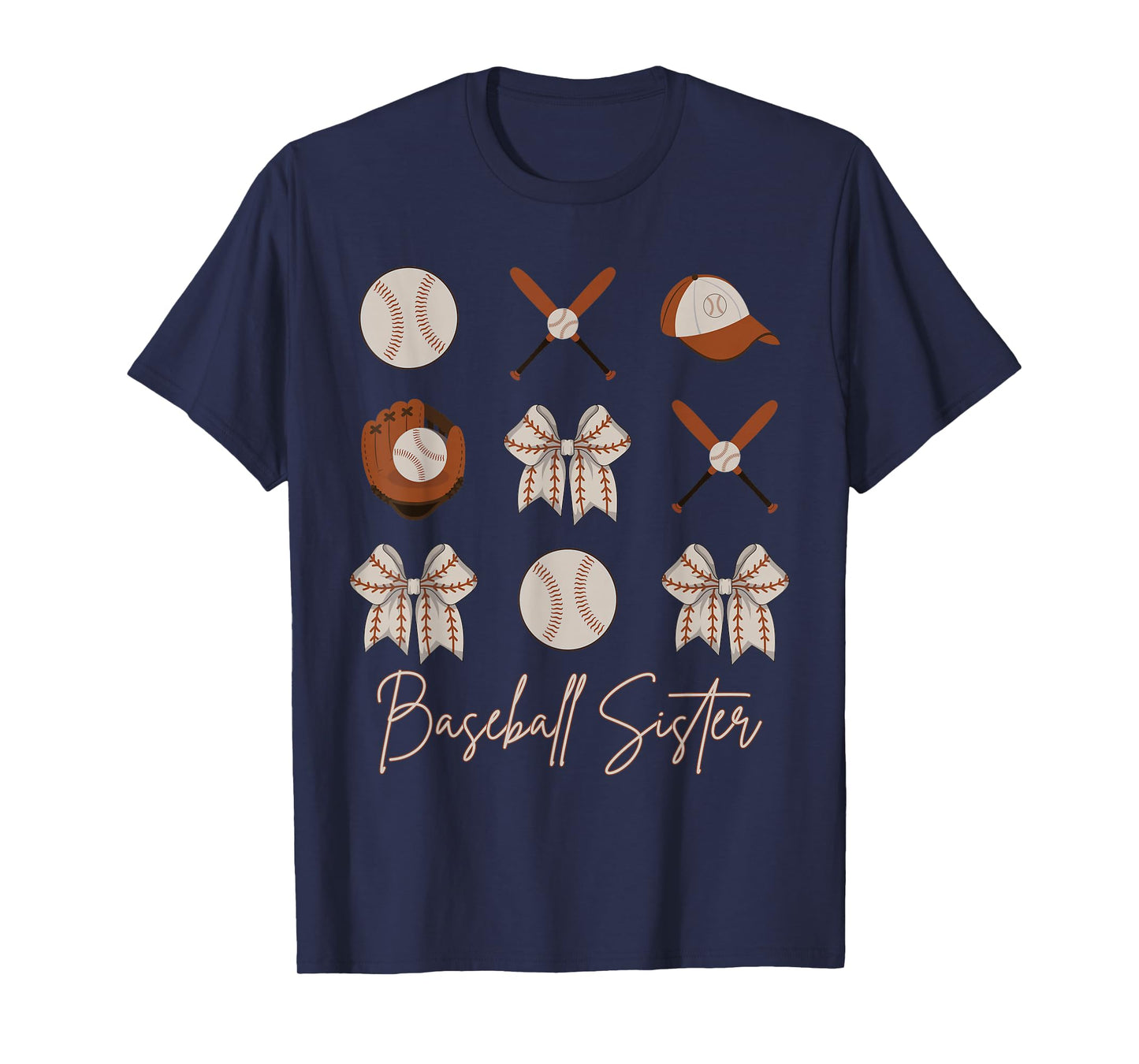 Baseball Sister Coquette Bow Girls Cheer Baseball T-Shirt