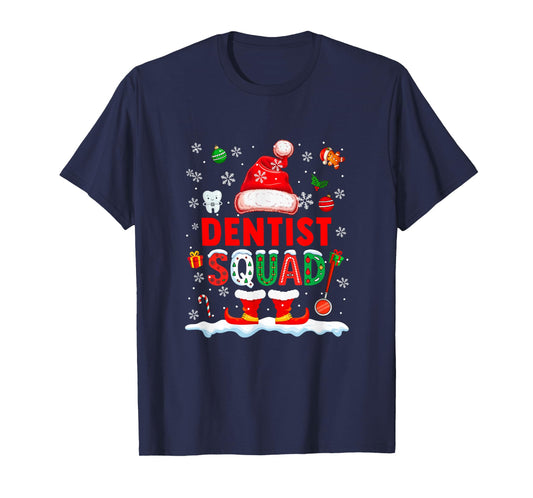 Dentist Squad Men Job Christmas Santa Costume Bow Tie T-Shirt