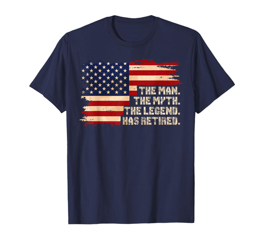 Retirement The Legend Has Retired American Flag For Men Male T-Shirt