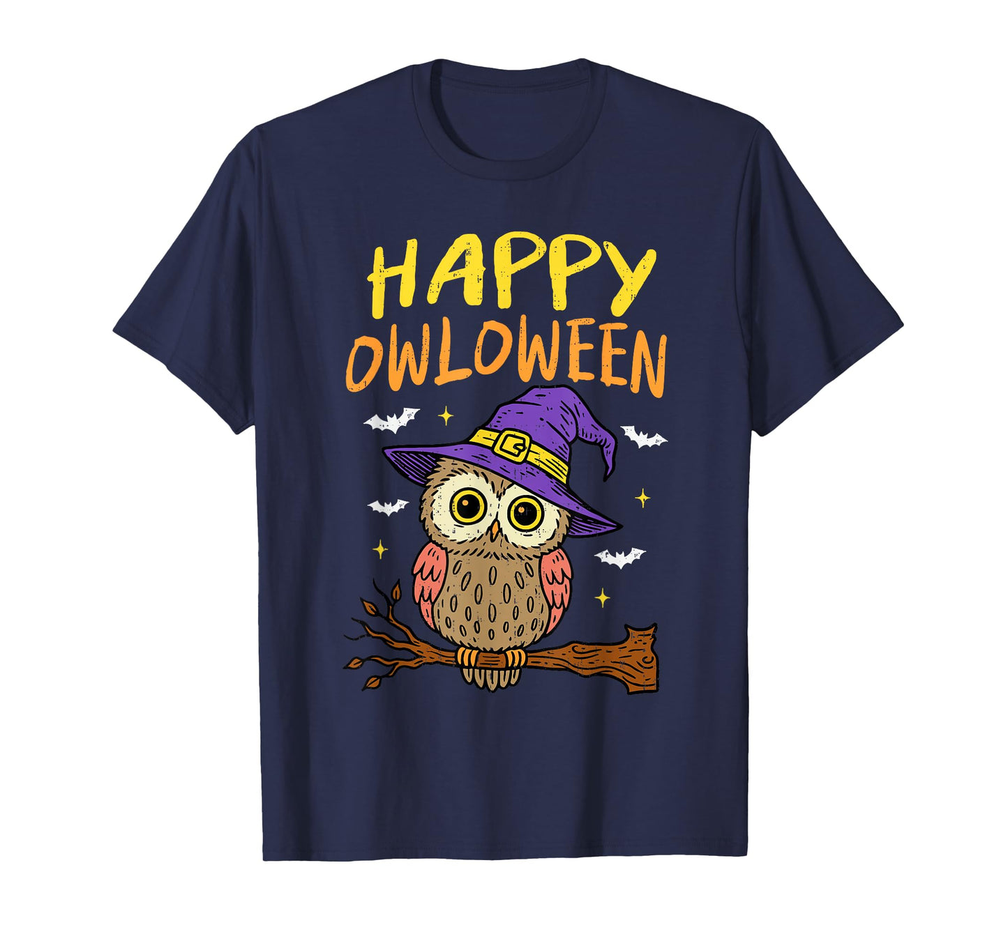 Spooky Owl Happy Owloween Witch Funny Halloween Bird Animal T-Shirt