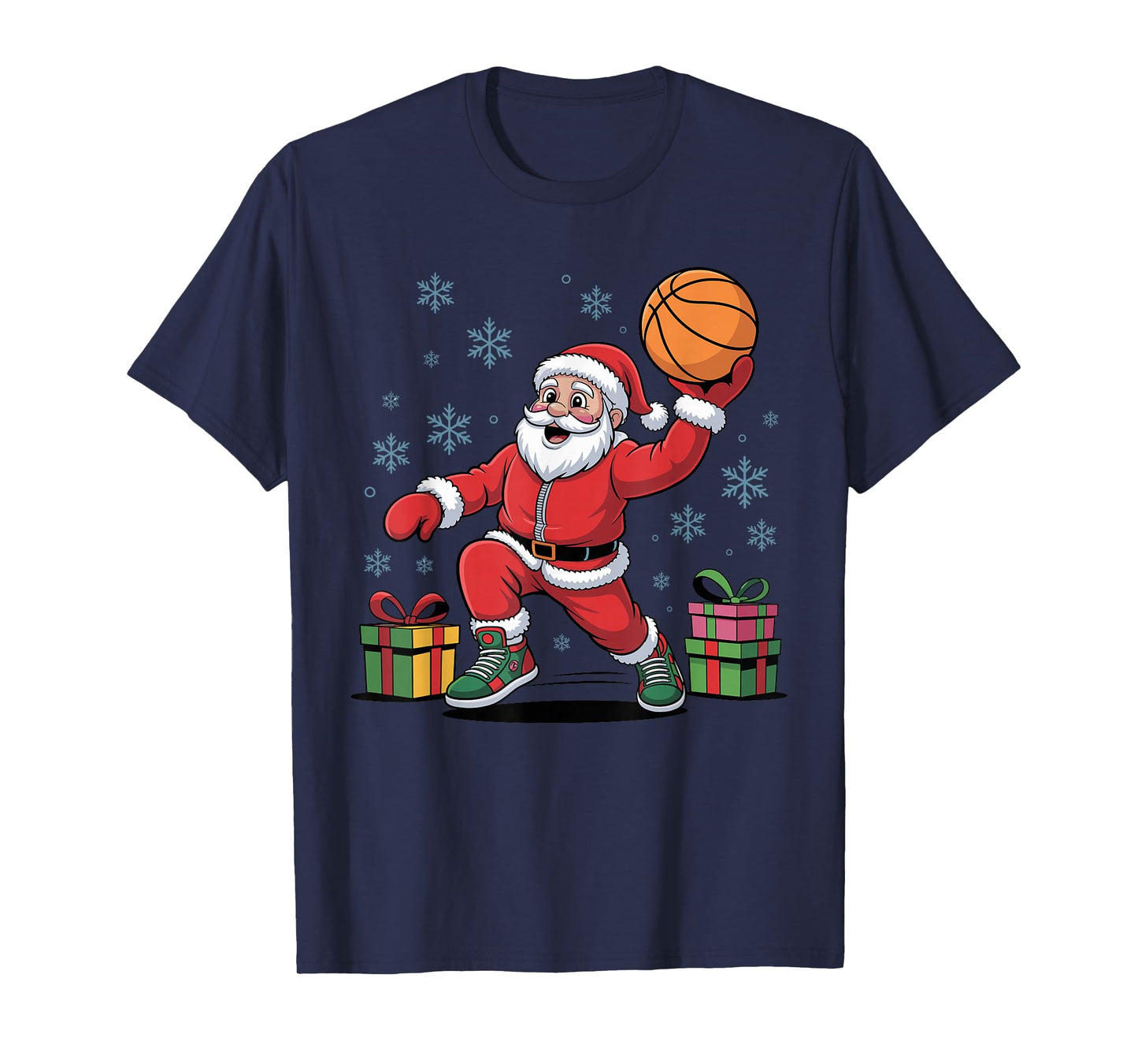 Funny Santa Playing Basketball Holiday Christmas Xmas Pajama T-Shirt