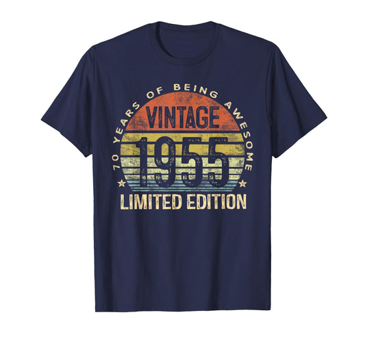Vintage 1955 Limited Edition 70-Year-Old Gifts 70th Birthday T-Shirt