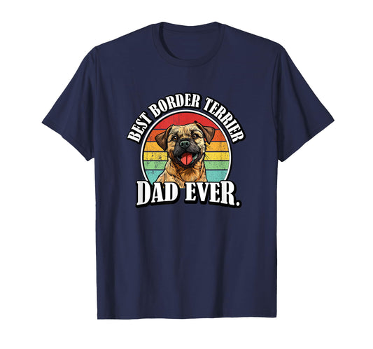 Funny Retro Vintage Dad Border Terrier Lover T-Shirt