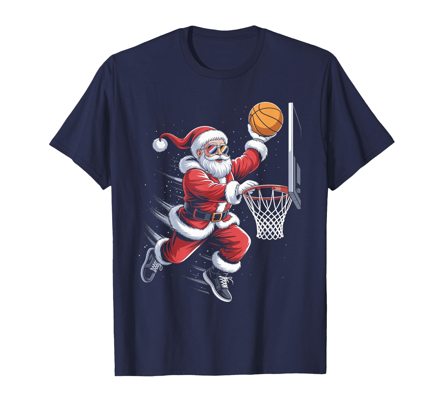 Funny Santa Claus Basketball Player Christmas for Kids Men T-Shirt
