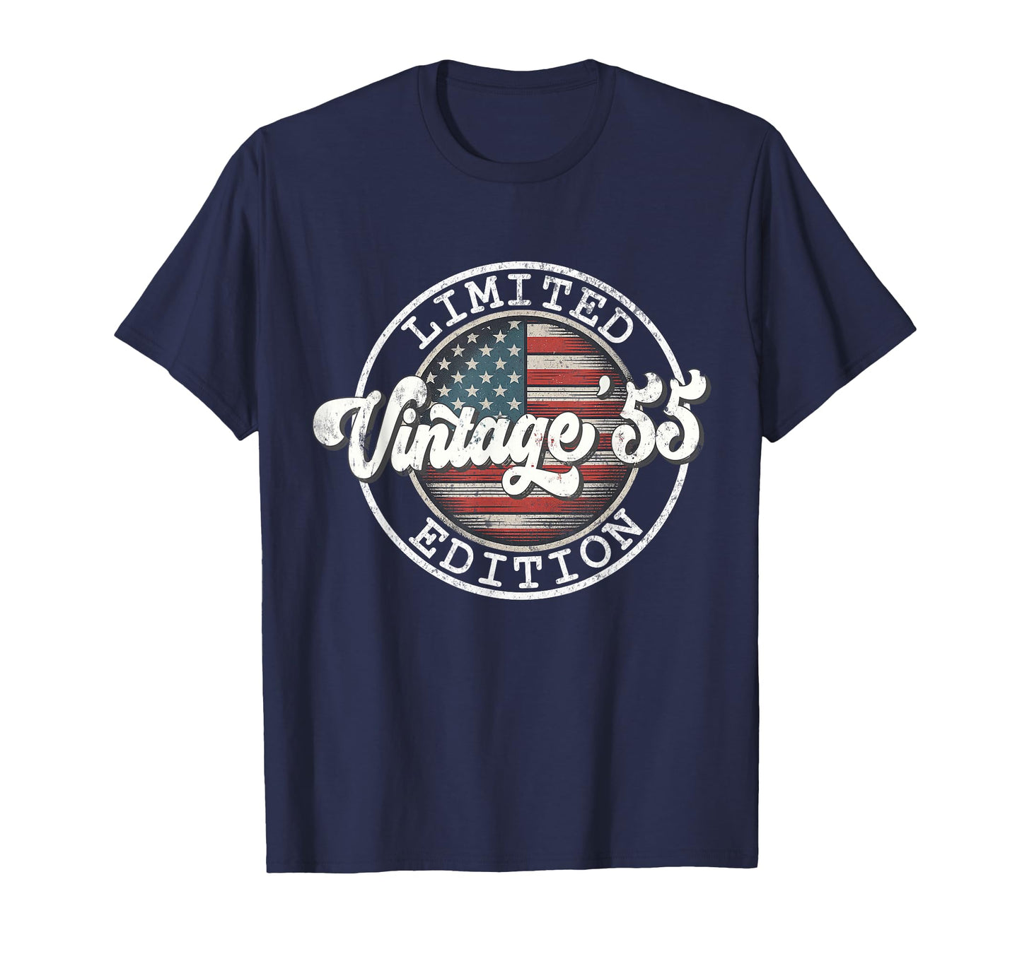 70 Year Old Vintage 1955 70th Birthday USA Flag Men Women T-Shirt