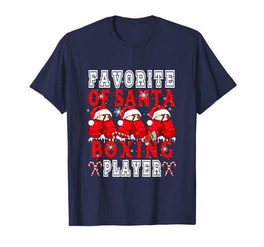 Favorite of Xmas Santa Funny Boxing Player Matching Team T-Shirt