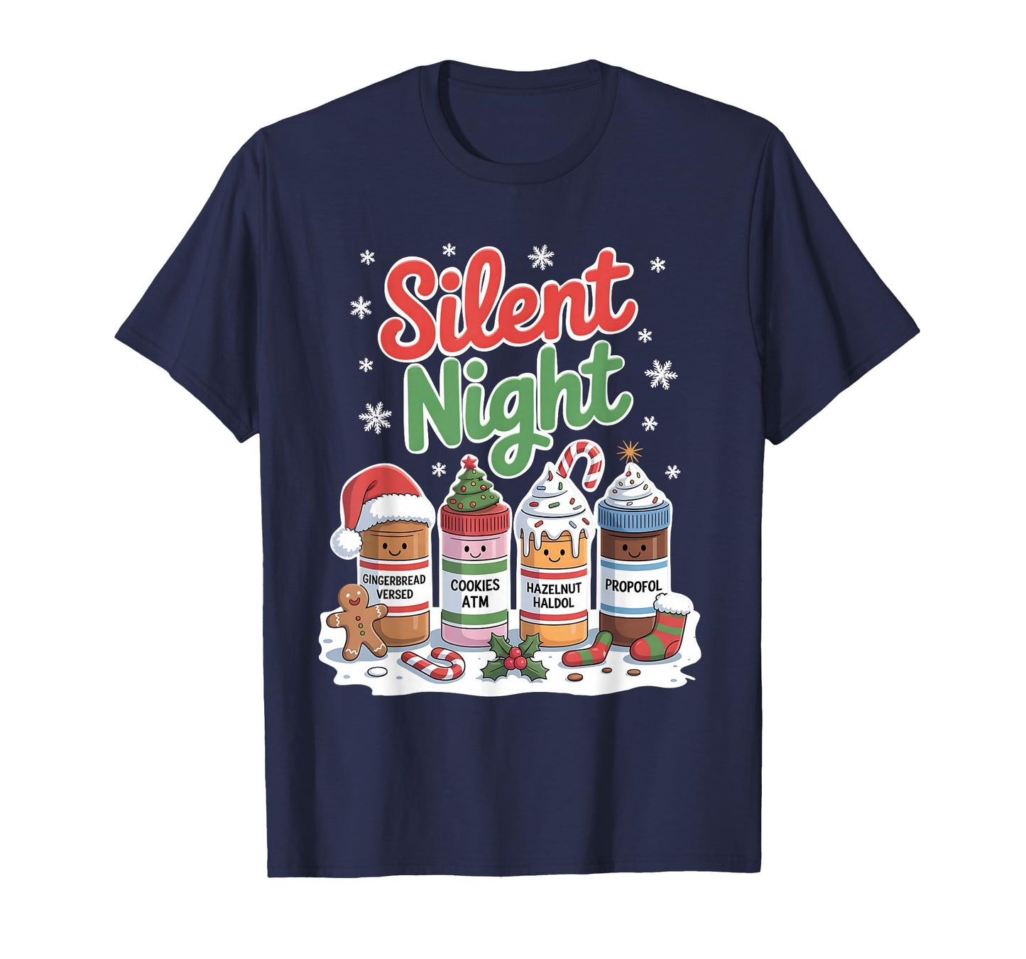 Silent Night Funny Nurse Christmas Medical Holiday Humor T-Shirt