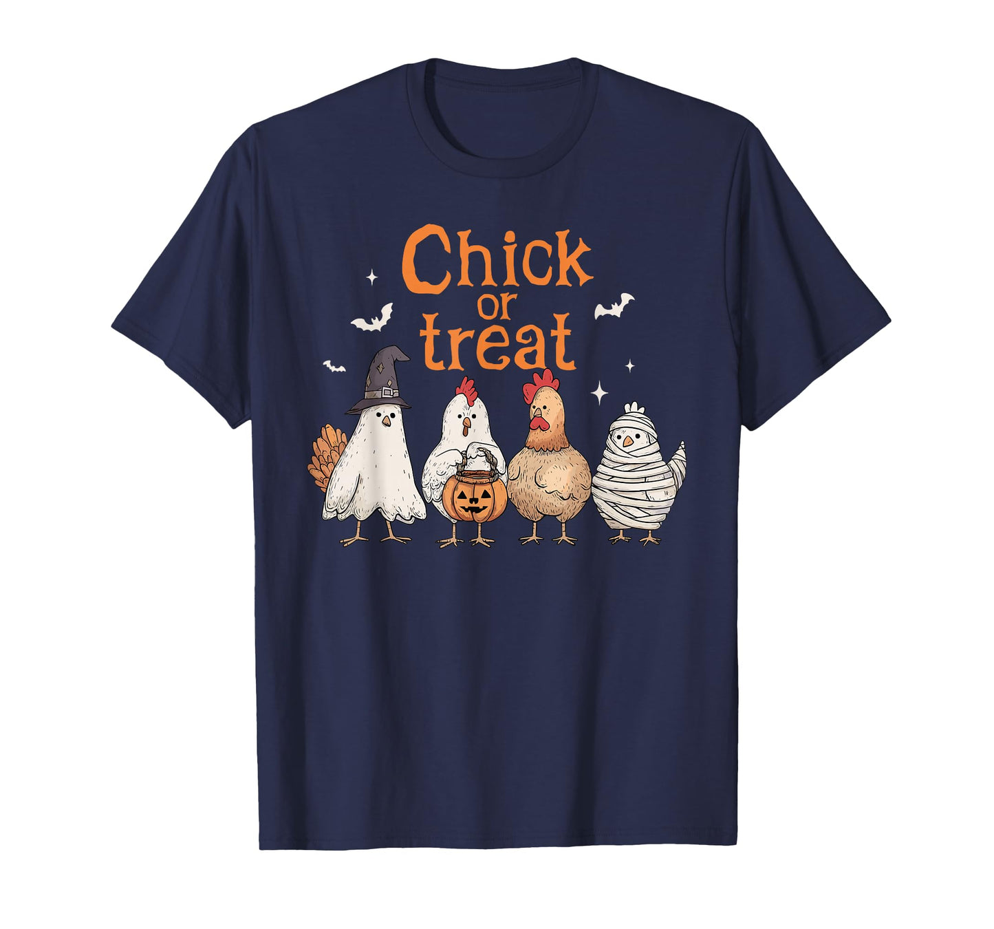 Chick Or Treat Halloween Witch Spooky Chicken Pumpkin Kids T-Shirt