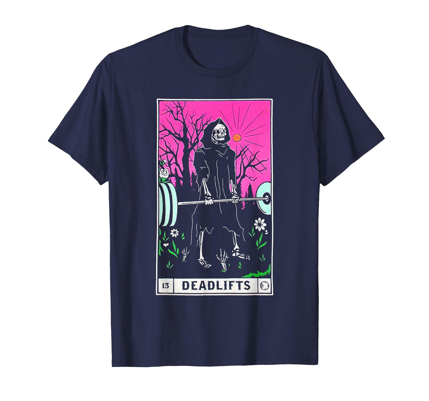 Funny Tarot Card Deadlifts Gym Workout Occult Reader Black T-Shirt - Classic Fit