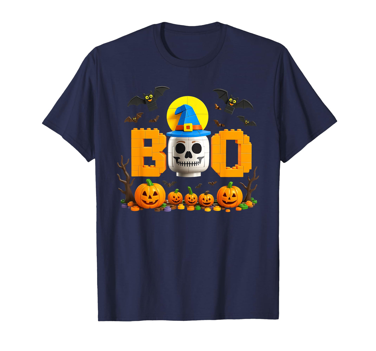 Halloween Master Builder Brick Boo Costume Building Bricks T-Shirt