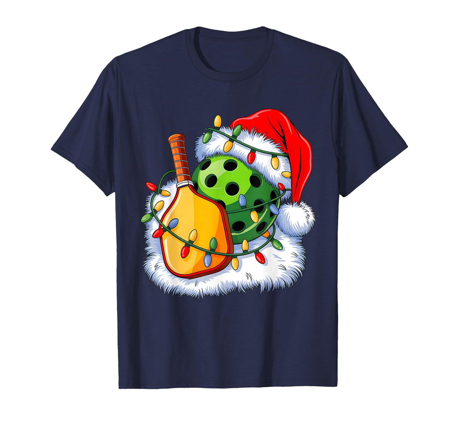 Christmas Pickleball Santa Xmas Pickleball Lover Men Boys T-Shirt