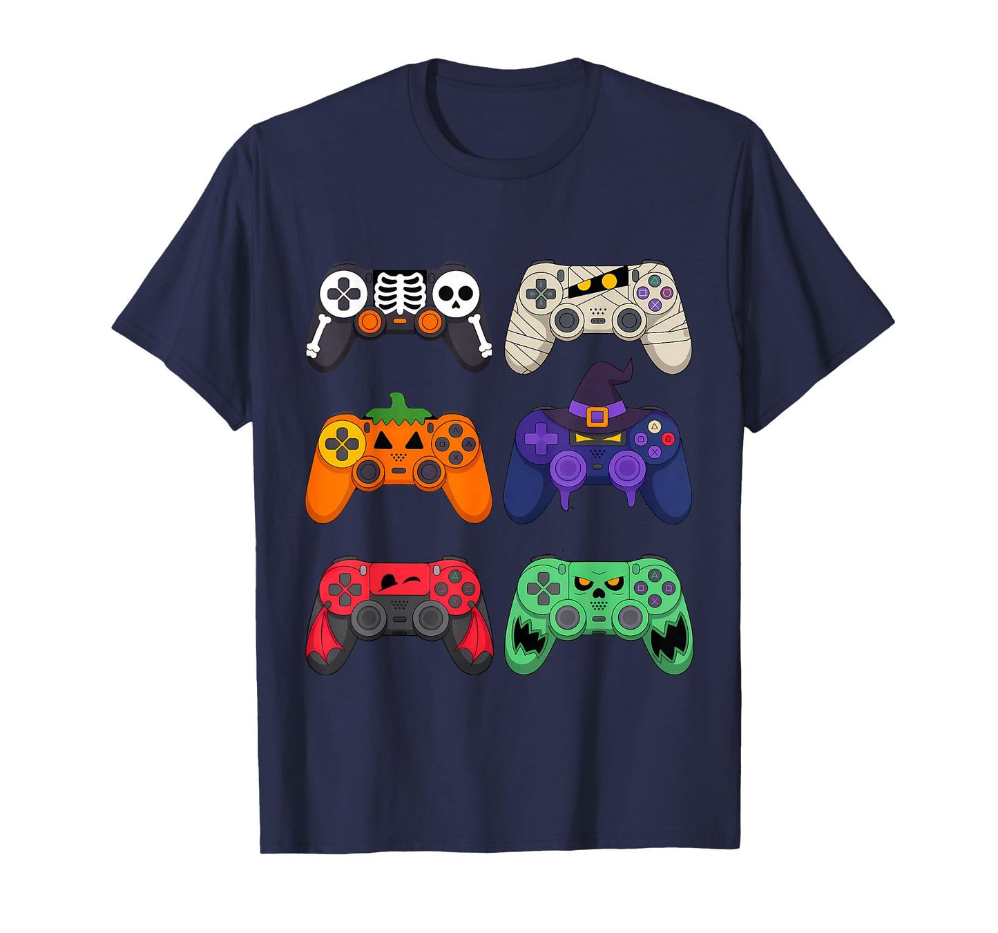Halloween Gaming Controllers with Monster Faces T-Shirt