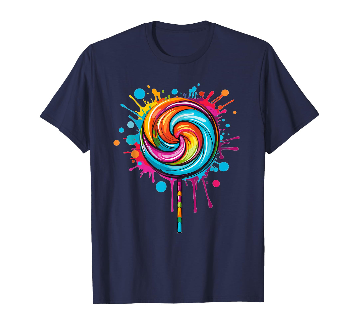 Vibrant Lollipop Swirl Color Explosion T-Shirt