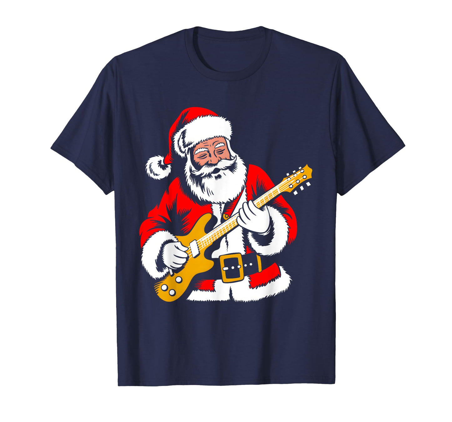 Santa Playing Guitar Rock Xmas Vibes Funny Christmas Pajama T-Shirt