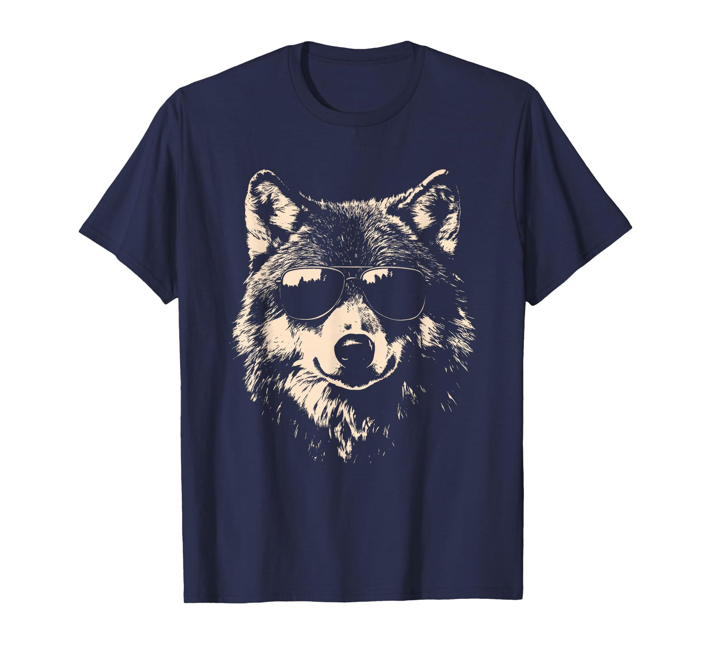 Funny Wolf Cool Rock and Roll Graphic T-Shirt