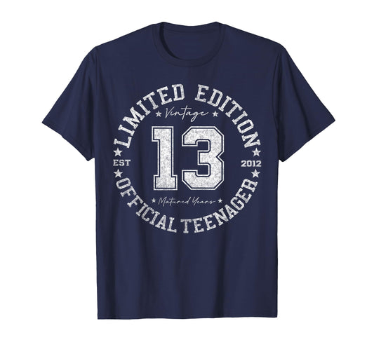 Retro One Of a Kind Shirts For Men Women 2025 Official Teenager 13 Year Old Gifts Vintage 13th Birthday T-Shirt - Unisex-Kids 13-year-olds Black Short Sleeve Crew Neck T-Shirt - Small