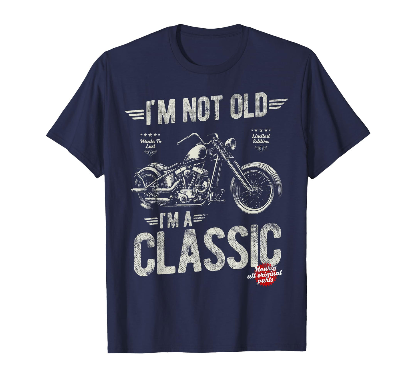 I'm Not Old I'm A Classic. Vintage, Retro Motorbike Birthday T-Shirt