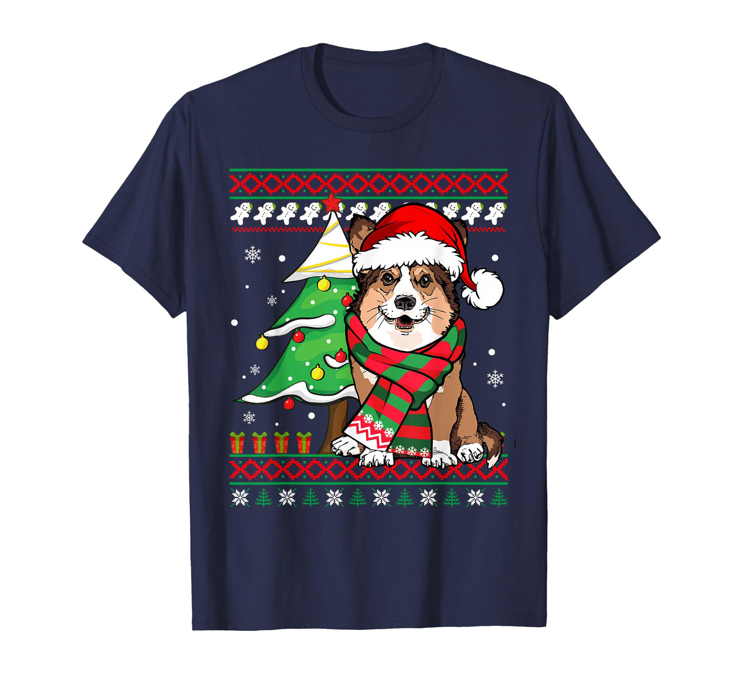 Funny Corgi Christmas Santa Ugly Sweater Corgi Dog Lover T-Shirt
