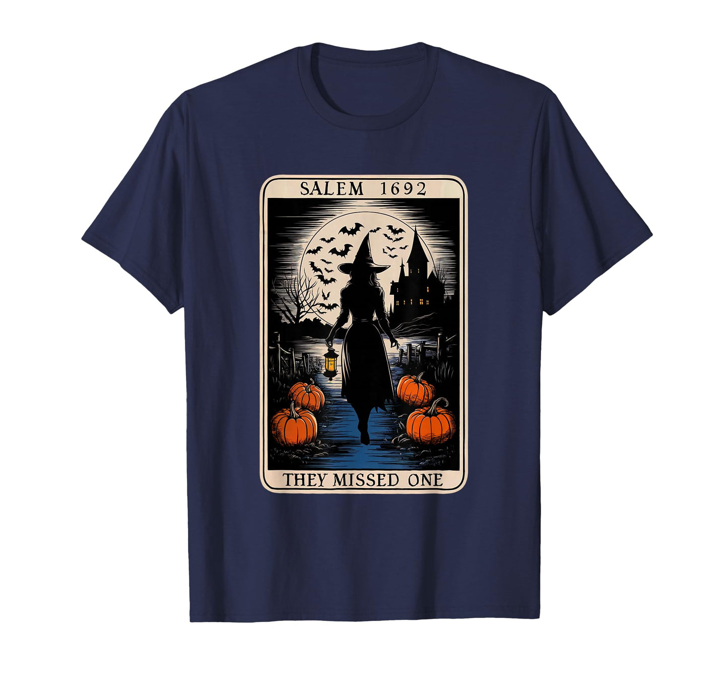 Salem 1692 They Missed One Halloween Tarot Card Witch Trials T-Shirt