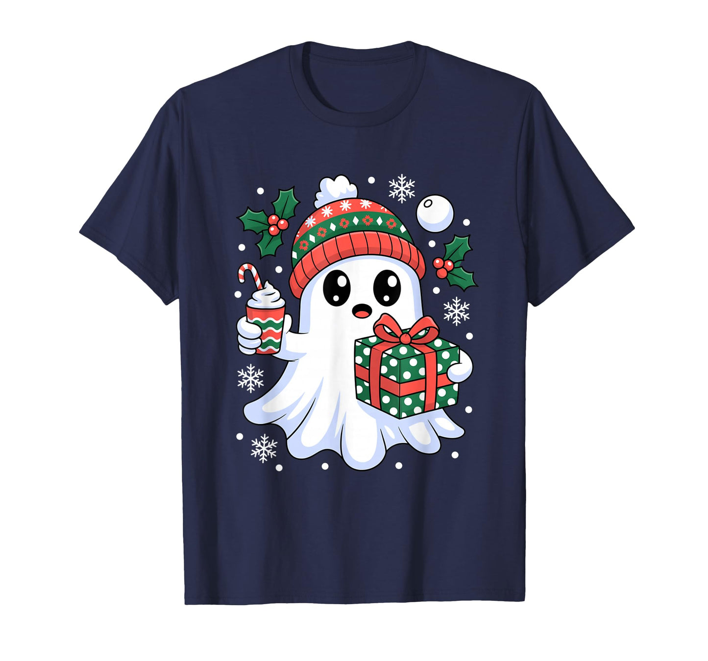 Ghost Christmas Santa Spooky Christmas Ghost Santa Christmas T-Shirt