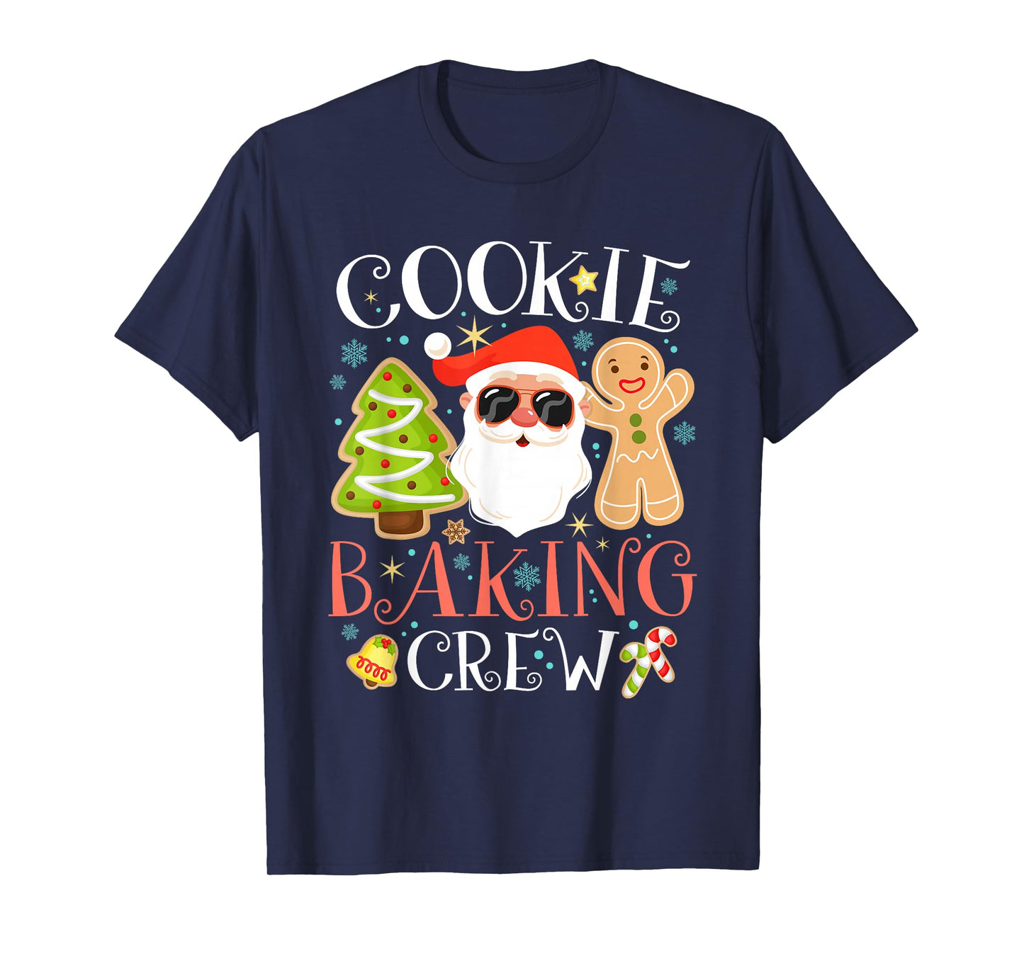 Cookie Baking Crew Christmas Gingerbread Santa Xmas Tree T-Shirt
