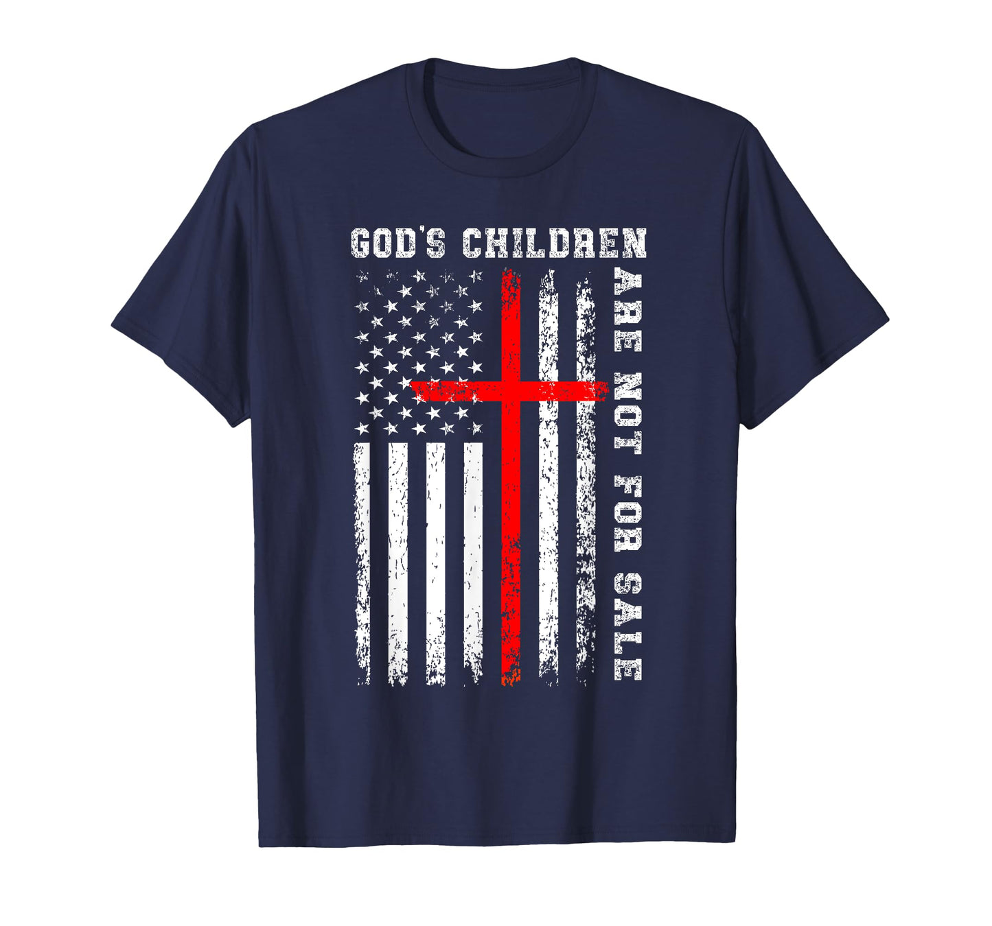 God's Children Are Not For Sale Christian USA Flag T-Shirt