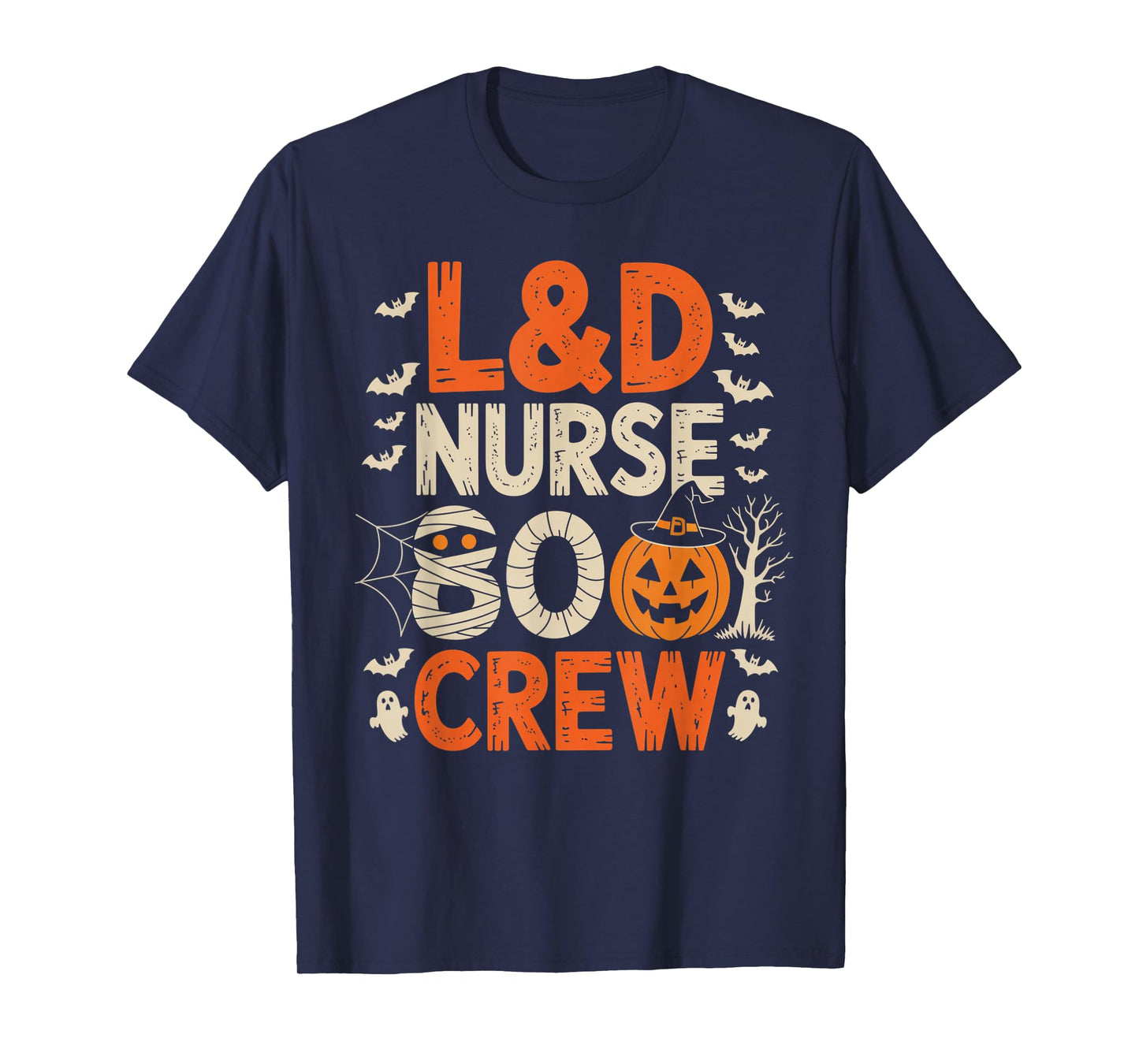 L&D Nurse Boo Crew Spooky Halloween Nurse Outfit T-Shirt