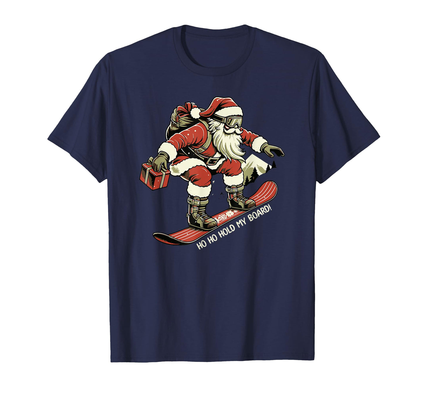 Santa Snowboarding Funny Christmas Holiday T-Shirt
