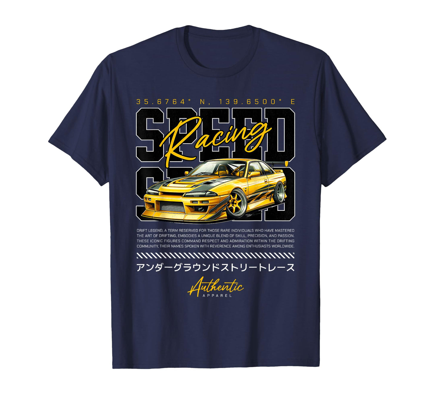 Speed Retro Vintage Japanese JDM Tokyo Japan Drift Race Car T-Shirt