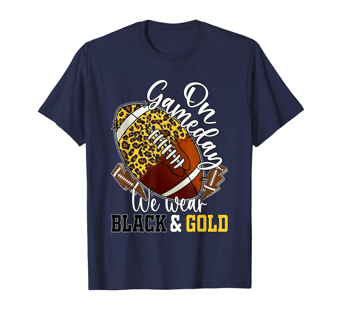 On Gameday Football We Wear Black And Gold School Spirit T-Shirt