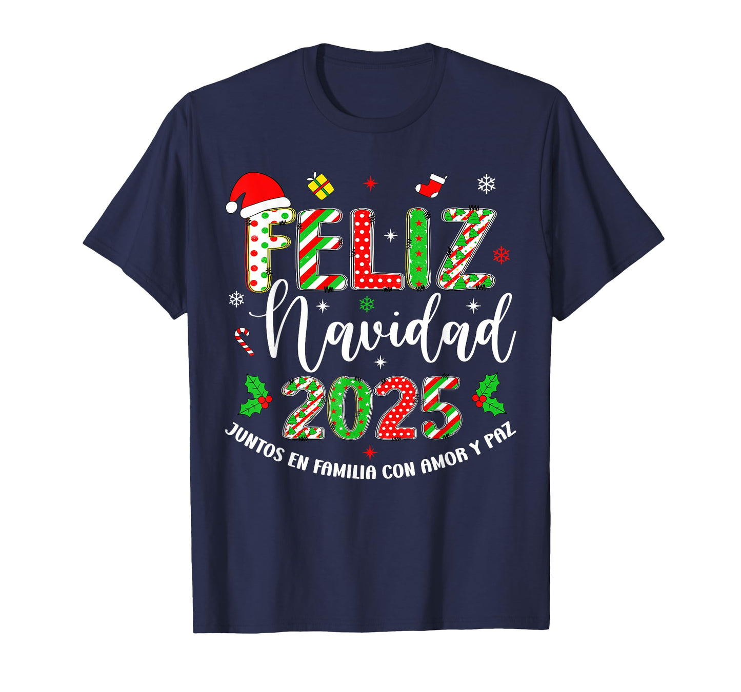 Feliz Navidad 2025 Matching Family Spanish Christmas Mexican T-Shirt