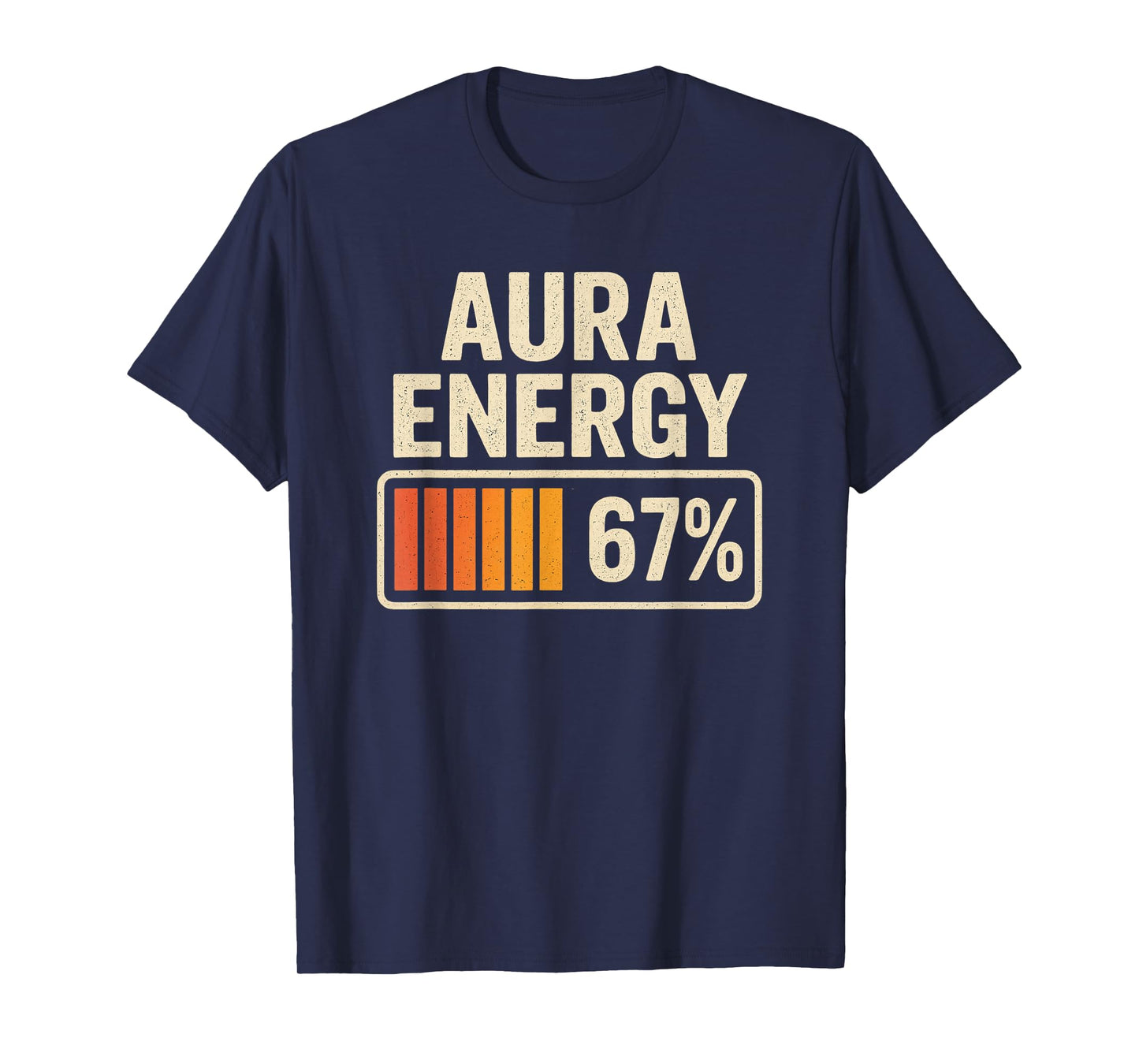 Aura Energy 67 Meme Funny Gen Alpha Slang Retro Vintage Men T-Shirt