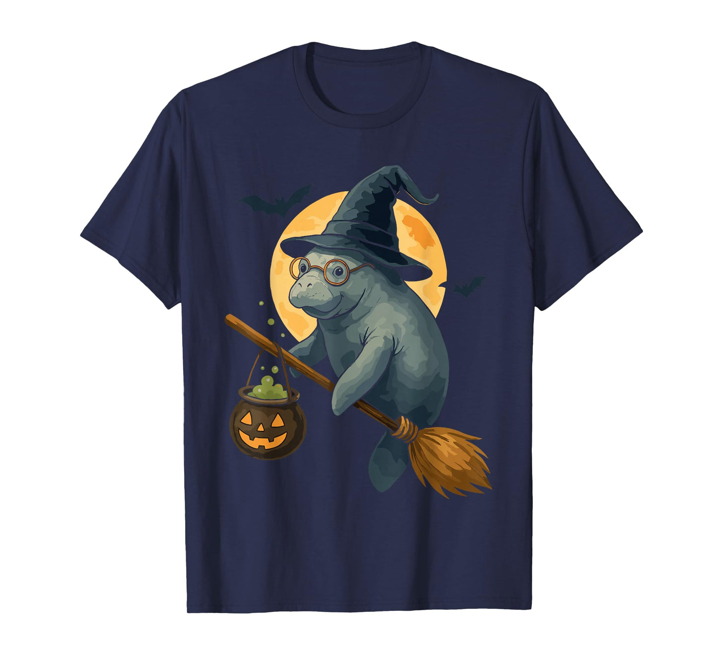 Manatee Witch Costume Women Kids Trick or Treat Witch Broom T-Shirt