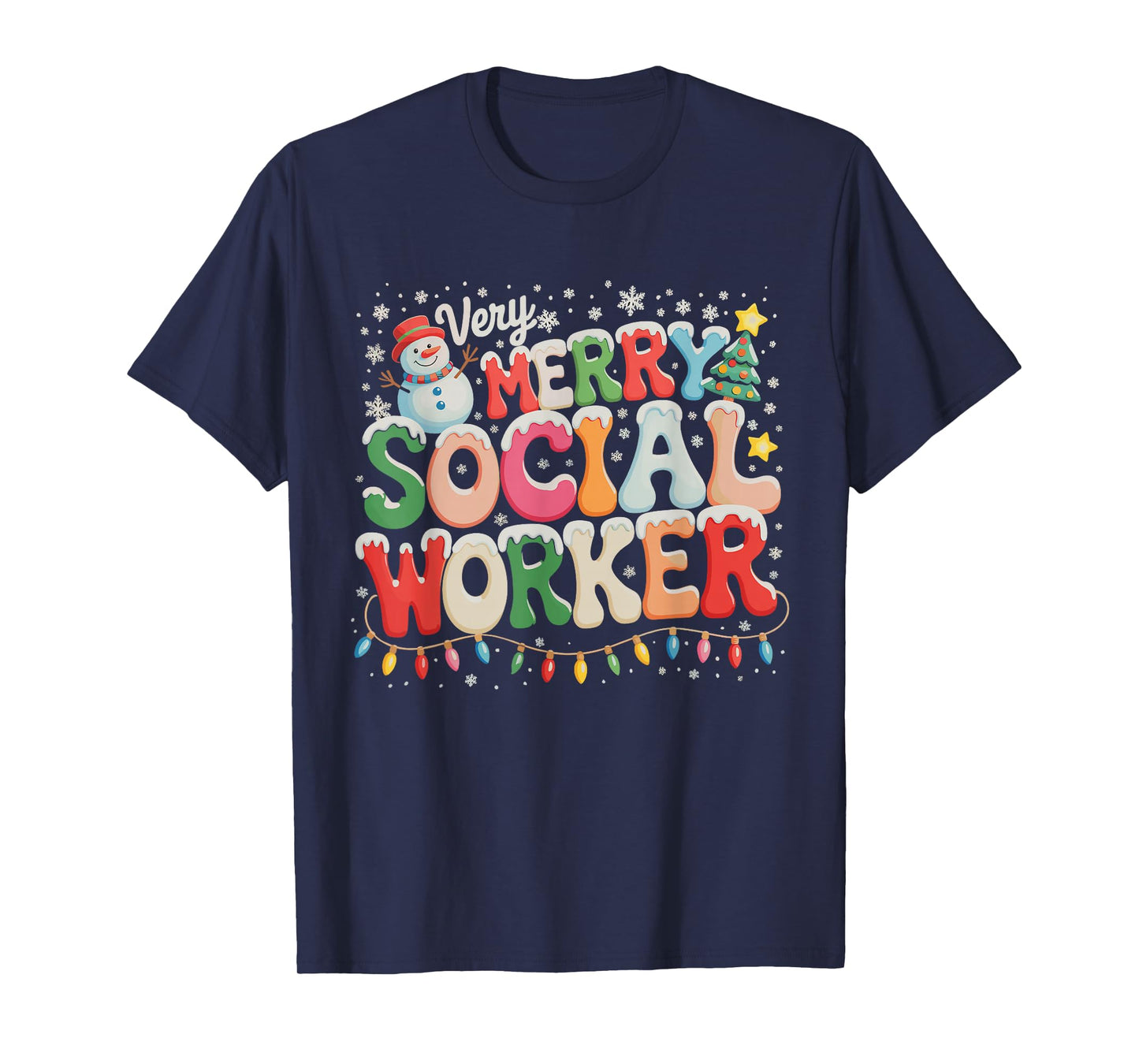 Very Merry Social Worker Christmas Xmas Holiday Season T-Shirt
