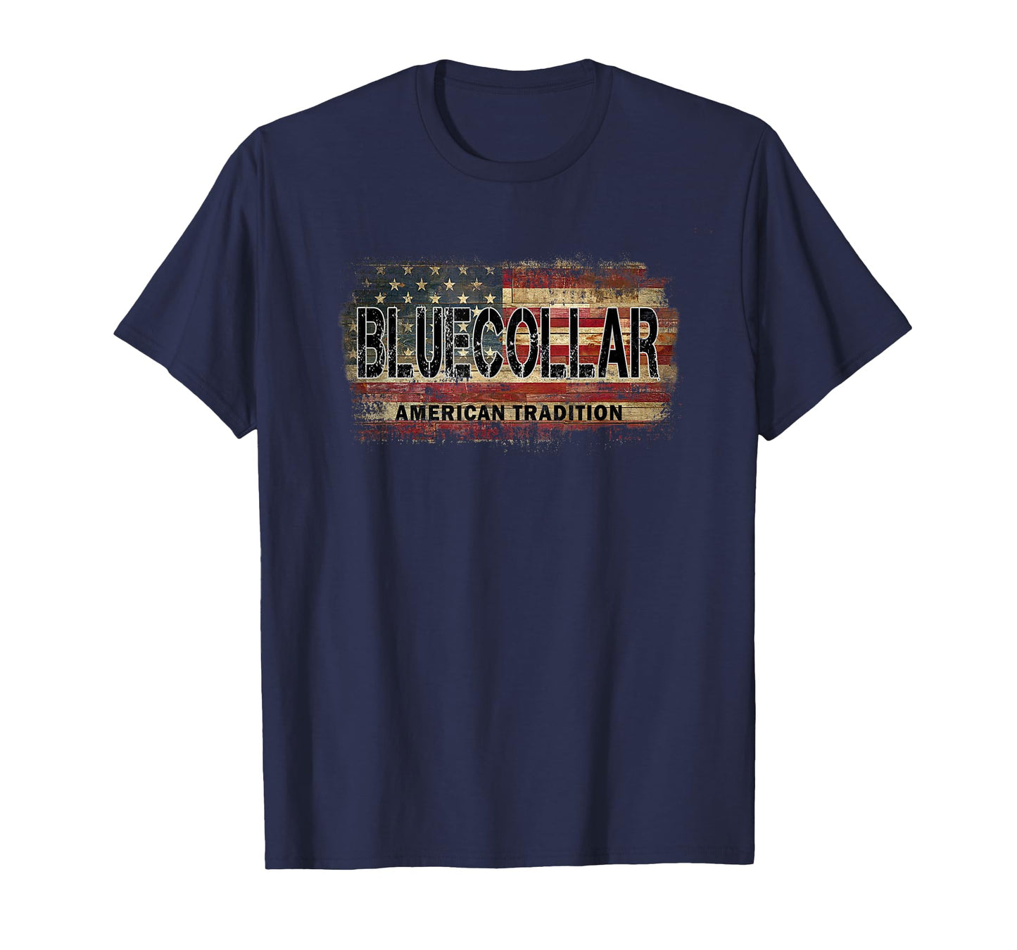 American Flag Vintage Blue Collar T-Shirt
