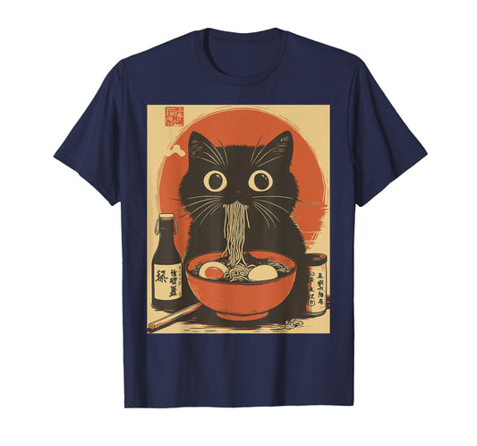 Kawaii Noodle Soup Anime Japanese Ramen Cat Girl T-Shirt