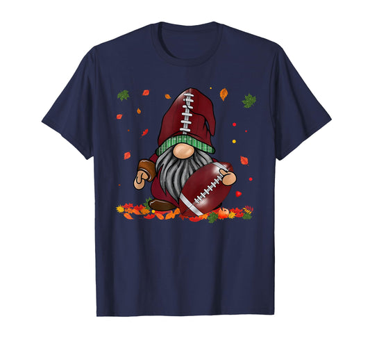 Gnome Football Season Thanksgiving Fall Leaves Autumn T-Shirt