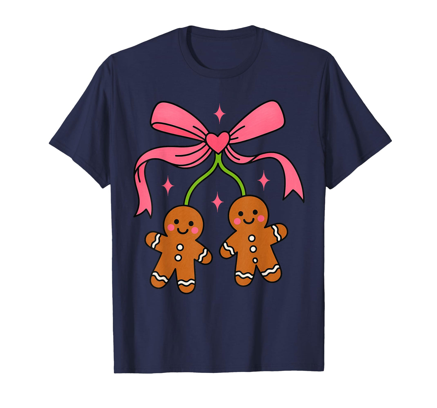 Cute Christmas Girls Tree Women Bow Cherry Holiday Santa T-Shirt