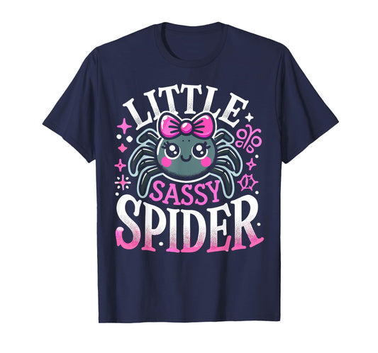 Kids Little Sassy Spider Girls Cute Spider Halloween Decor T-Shirt
