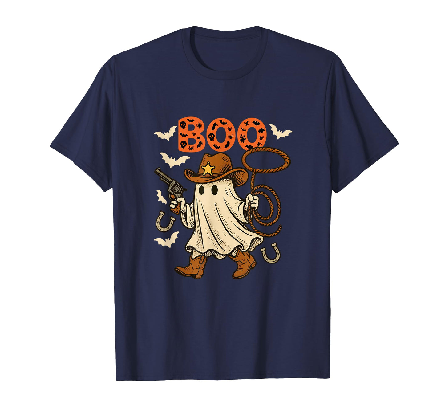 Boo Halloween Boo Ghost Costume Western Lover Family T-Shirt