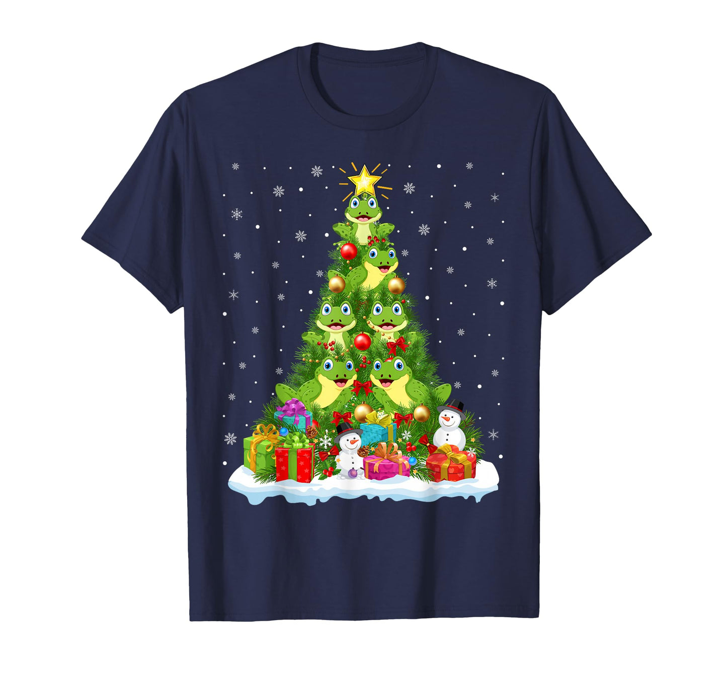 Cute Frogs Christmas Tree Holiday Decor Funny Xmas Lights T-Shirt